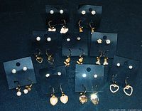 All earring cards laid out showing each pair front view