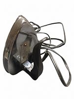 Top view of Valiant travel iron showing attached cord and metal soleplate