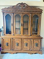 Full view of assembled two-piece dining hutch