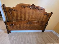 Headboard and footboard standing together showing overall design