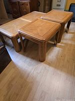 Coffee table and side tables grouped together