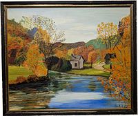 Full view of framed painting