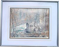 Full view of framed Rod Staples limited edition forest landscape print