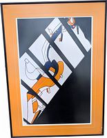 Full view of framed print showing artwork, mat and frame