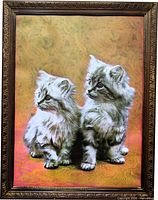 Full view of framed kitten print