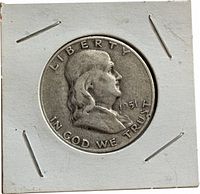 Obverse showing Benjamin Franklin portrait, date 1951, legends LIBERTY and IN GOD WE TRUST