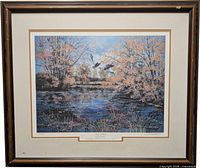 Full view of framed limited edition print with mat