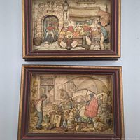 Both framed dioramas front view