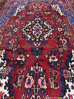 Close-up of central medallion and red field