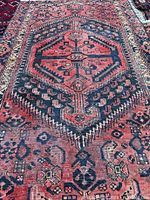 Partial angle showing color palette, motifs and distressed areas