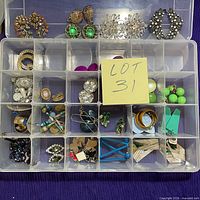 Overall view of organiser showing multiple earring pairs