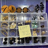 Overall view of organizer showing multiple earrings pairs