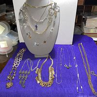 Full lot overview on table and display bust