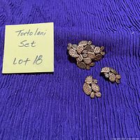 Overall view of brooch and earrings on fabric