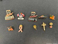 Full layout of all ten pins showing variety