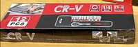 Front view of sealed 12-piece CR-V socket set box
