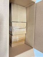 three sealed boxes inside larger carton