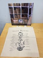 Front of sealed vinyl record and tote bag