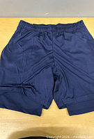 front view of navy blue compression shorts