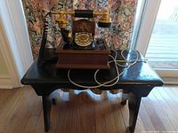 Telephone on table showing overall lot