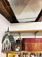 Overall view of three items on shelf