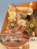 Box overview showing all figurines, plate, planter, dish