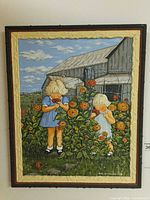 Full front view of framed painting showing entire artwork and frame