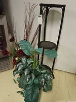 Stand and both artificial plants grouped together