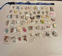 Full lot view showing lanyard and all pins spread out