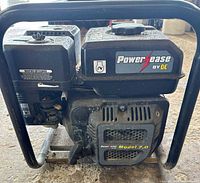 Left side view showing PowerEase decal, model badge, frame and pump housing