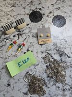 Overview of all five earring pairs