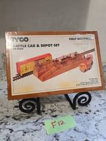 Front of sealed Tyco Cattle Car & Depot Set box