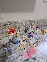 Group shot of all Dalmatian toys on countertop