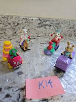 All four die-cast vehicles on countertop