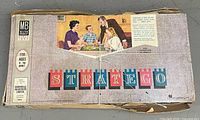 Top view of 1961 Stratego box showing artwork, logo, and overall wear
