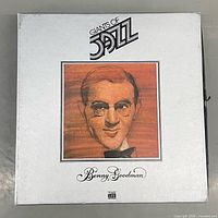 front of Giants of Jazz Benny Goodman box set