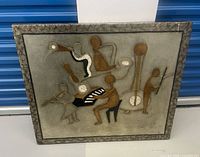 Front view of framed abstract musician artwork