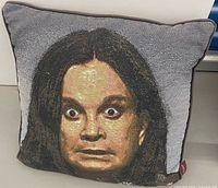 Front view showing woven Ozzy Osbourne portrait