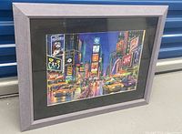 Front view of framed Times Square print
