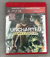 Front cover of Uncharted: Drake's Fortune PS3 Greatest Hits case