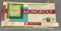 Exterior box showing Parker Brothers Monopoly branding and wear