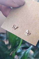 Front view of both butterfly earrings on card