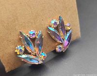 front view of both earrings showing rhinestone arrangement