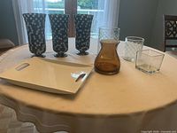 Group shot of all eight items on table