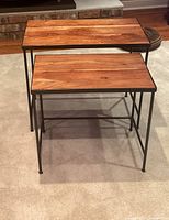Both nesting tables side by side, top surfaces visible