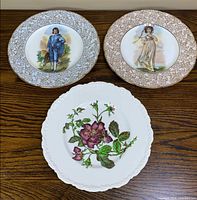 All three plates arranged on wood surface