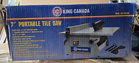 Box front showing King Canada 7" Portable Tile Saw model KC-3003N