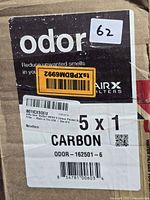 Box front showing Airx Odor label and carbon filter details