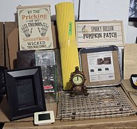 Group shot displaying all assorted home items in lot