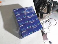 Top view of shrink-wrapped Sony MF2HD floppy disk carton